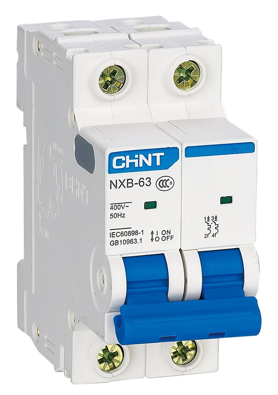 Автоматический выключатель CHINT / Чинт NXB-63S, 2P 50А 400В, характеристика B, 4.5кА, 296780 / электроавтомат