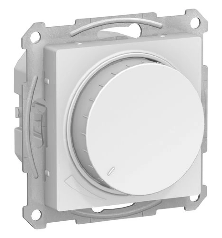 Диммер Systeme Electric / Систем Электрик AtlasDesign поворотно-нажимной, белый, мощностью 400Вт, IP20 / электрика