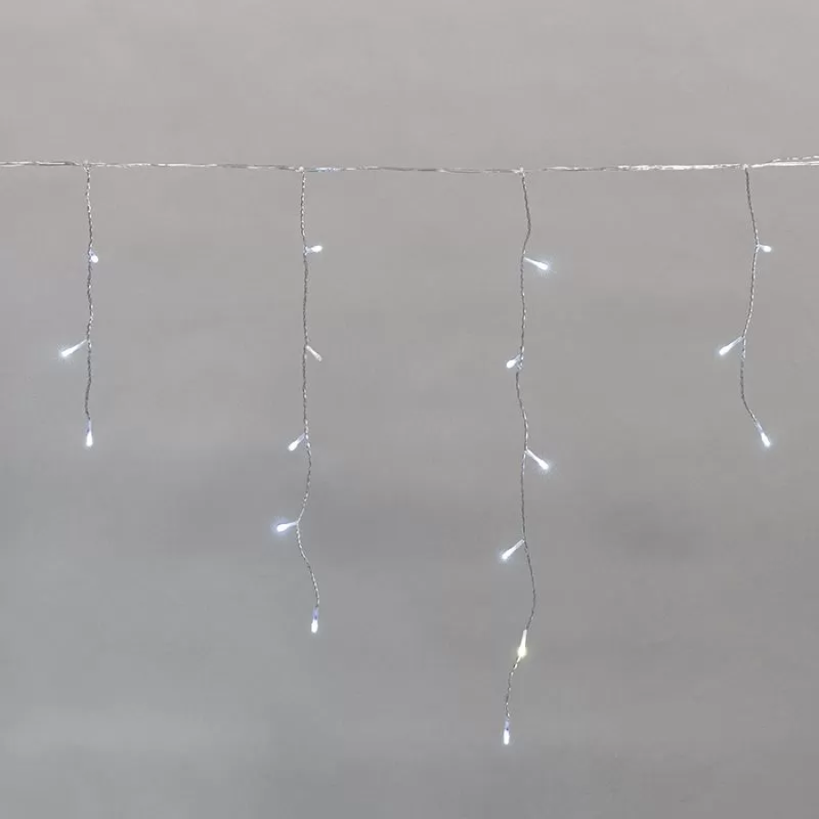 Гирлянда уличная Neon-Night / Неон Найт Айсикл бахрома с прозрачным проводом 5х0.6м, эффект мерцания, белый, 112 световых точек, IP44, 255-525 / новогодние украшения