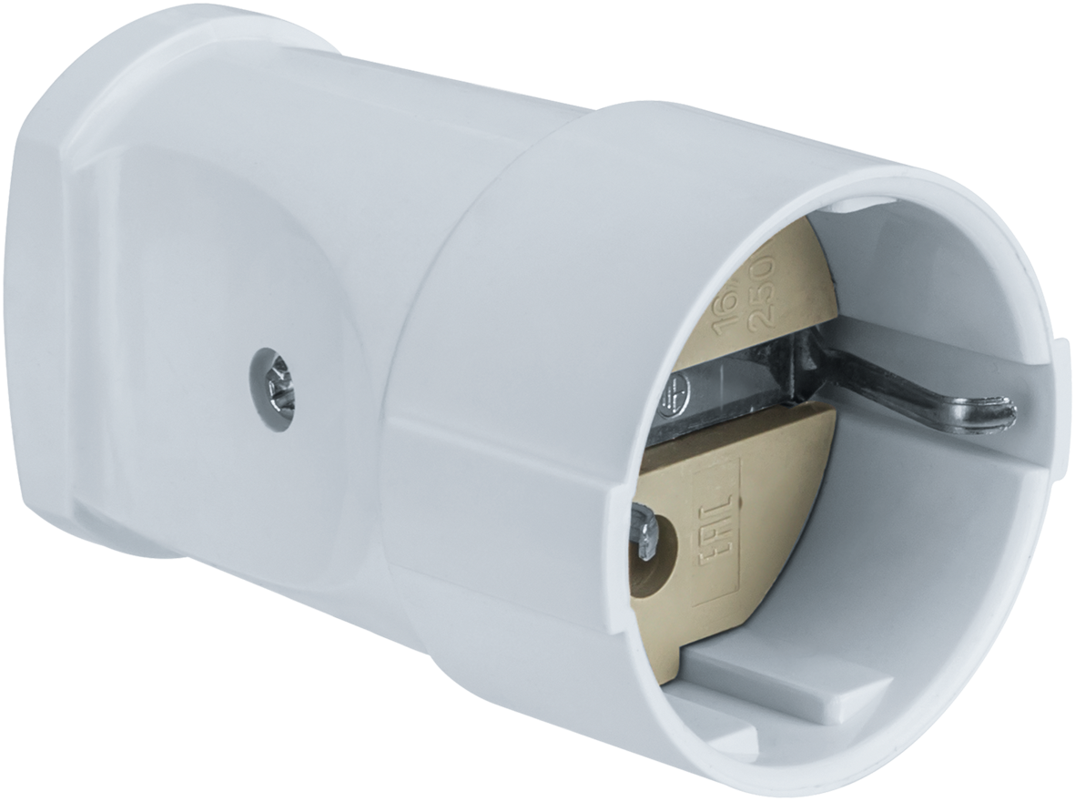 Розетка переносная Navigator / Навигатор NCA-SK01-16A-E-WH с заземляющими контактами, 250В 16А IP20, 61366, одно место / механизм силовой кабельный