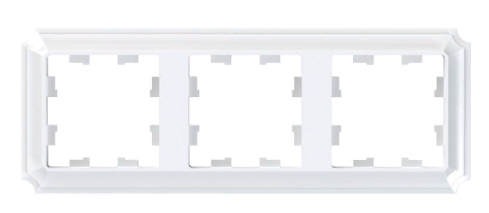 Рамка электроустановочная Systeme Electric / Систем Электрик AtlasDesign Antique Универсальная ATN100103 белый, 3 поста / для розеток и выключателей