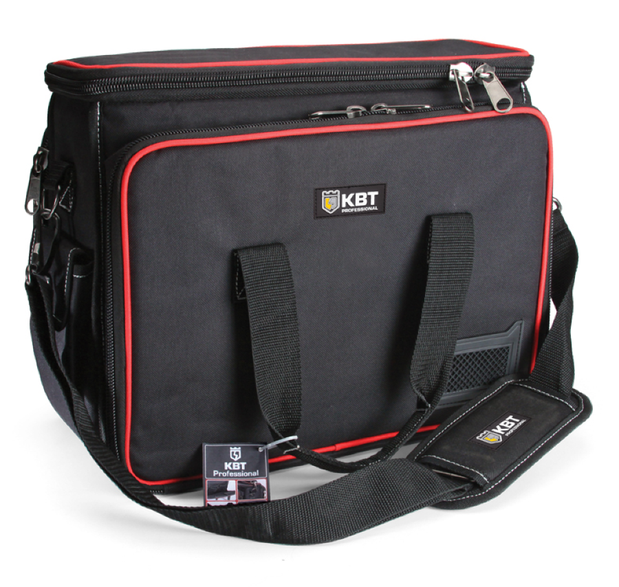 Сумка монтажника КВТ С-04 из влагозащитного полиэстера с жестким дном, черная, 400х200х320мм / строительство и ремонт