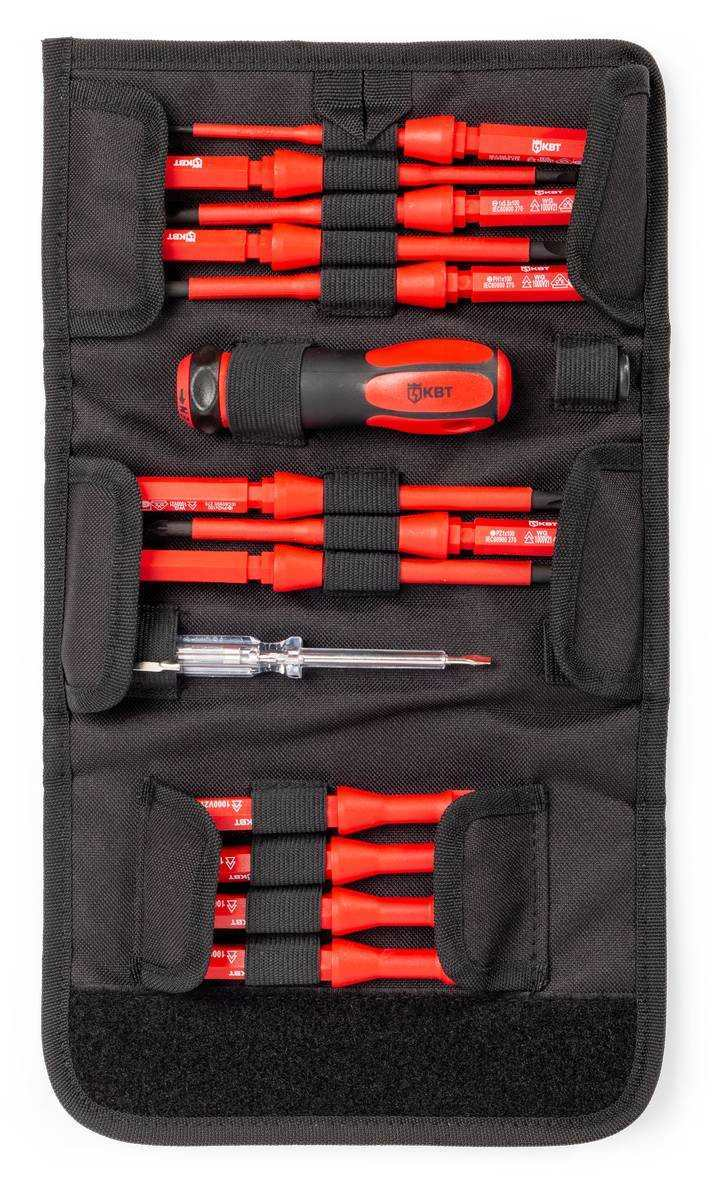 Набор отверток КВТ Профи НИО-1113 диэлектрических со сменными битами для работ под напряжением до 1000 В, стандарт VDE, 12 предметов / инструменты