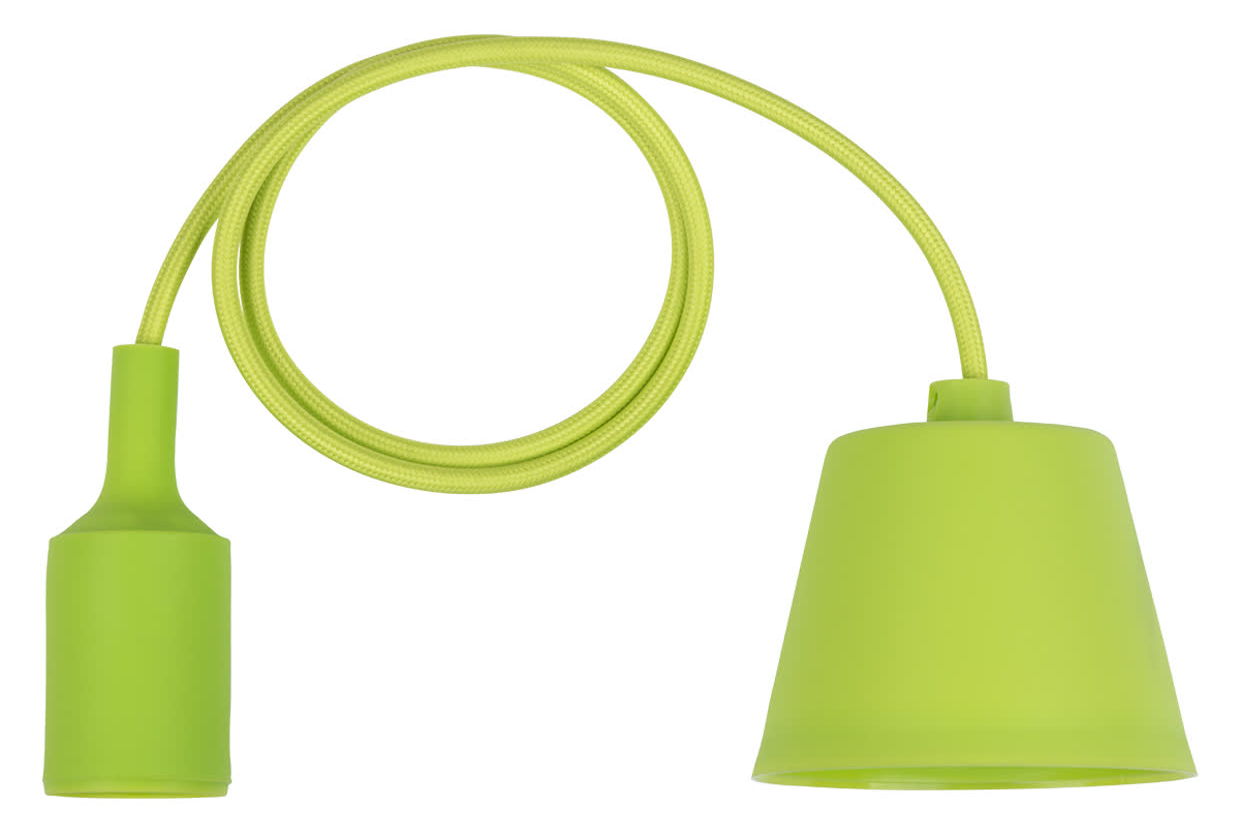 Патрон для лампы TDM Electric / ТДМ Электрик с подвесом 1м, пластик зеленый, Е27, SQ0335-0064 / электрооборудование