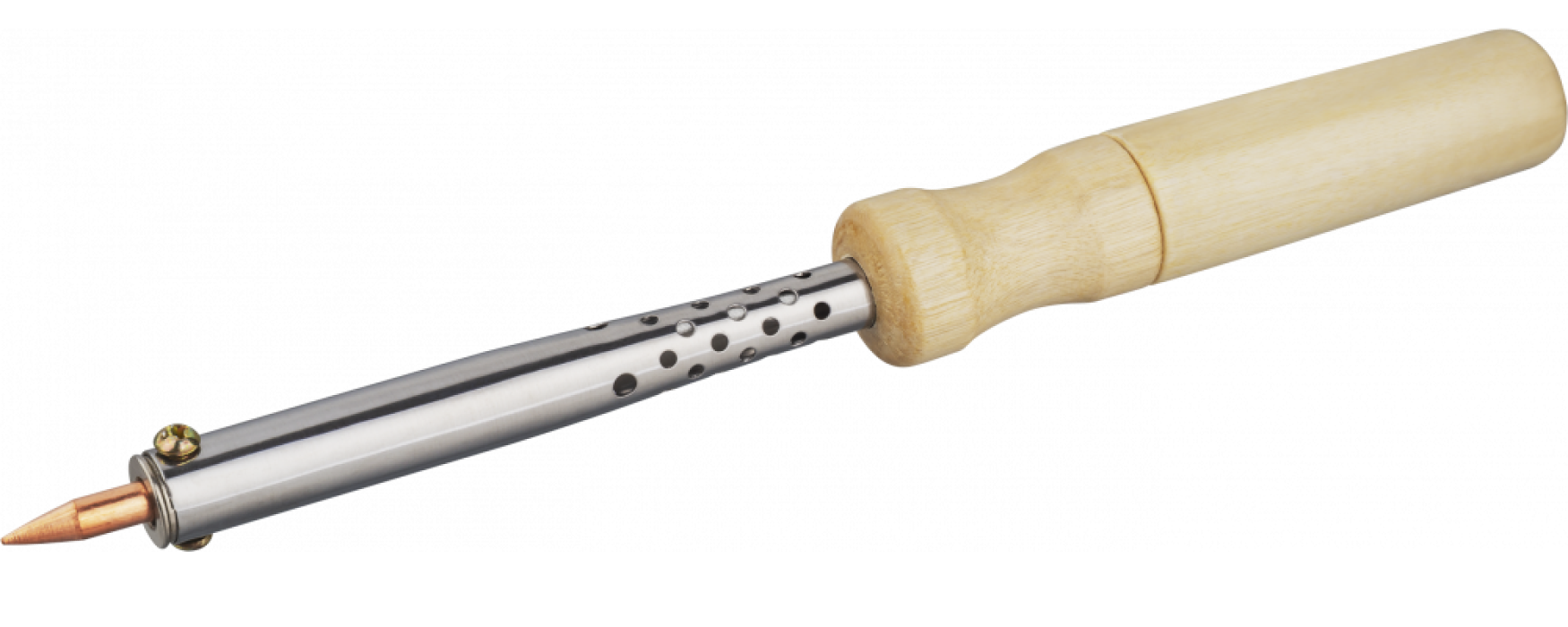 Паяльник электрический ОНЛАЙТ OSE-Pes05-100W-KP с прямым конусом и деревянной рукояткой, 100Вт 220В, нагрев за 180с, 90201 / электроинструмент