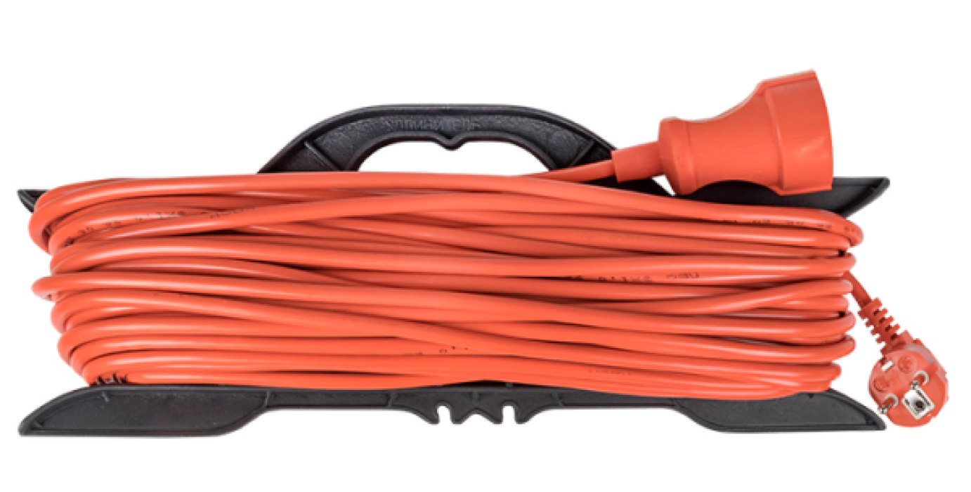 Удлинитель силовой на рамке EKF / ЕКФ PROxima Зевс 2.0 с заземлением, провод ПВС 3х1, оранжевый, 1 штепсельное гнездо, 16А 3.5кВт 30м, USRB02-16-310-1-30 / электрика