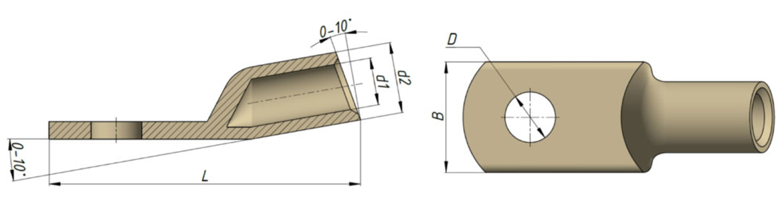 Кабельный наконечник ЗЭТАРУС ТМЛо 16-8 медный луженый под опрессовку, zeta10465, 1шт.