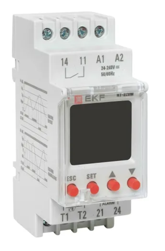Реле контроля температуры EKF / ЕКФ PROxima с дисплеем, на DIN-рейку, 240В, 16А, 90×65×36мм / электрика