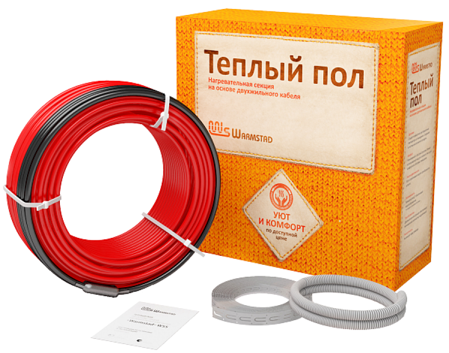 Кабель нагревательный Warmstad / Вармстад WSS, саморегулирующийся, горячая часть 28.5м, 400Вт / отопительное оборудование