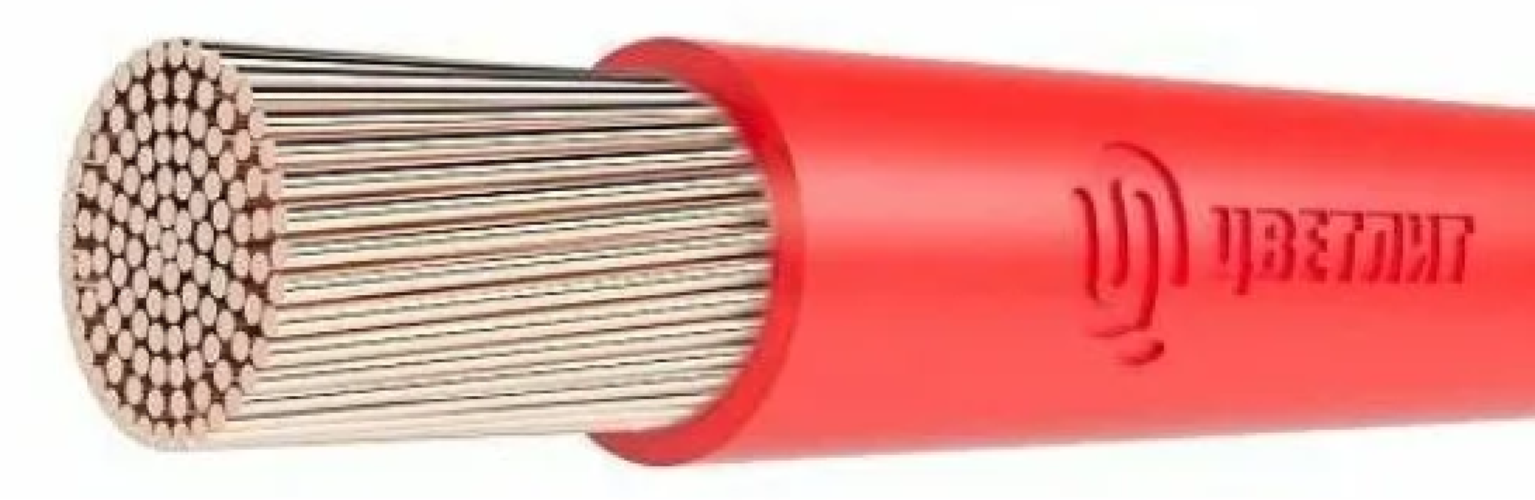 Провод электрический Цветлит ПуГВнг(А)-LS одножильный, медь, ПВХ пластикат красный, сечением 50мм², 1м, 00-00130587 / кабель