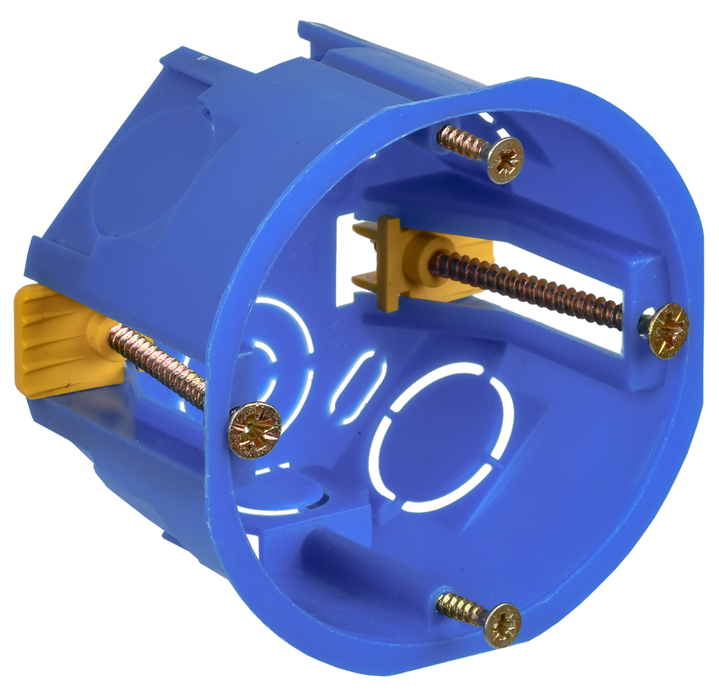 Подрозетник Generica / Дженерика круглый с пластиковыми лапками, 68х45мм, UKG10-068-045-000-P-UO для полых стен / установочная коробка