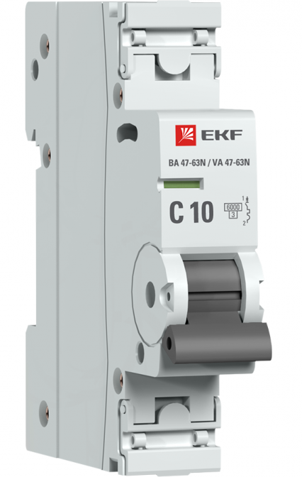 Автоматический выключатель EKF / ЕКФ ВА47-63N PROxima, 1Р 10А характеристика С 6кА, M636110C / электроавтомат
