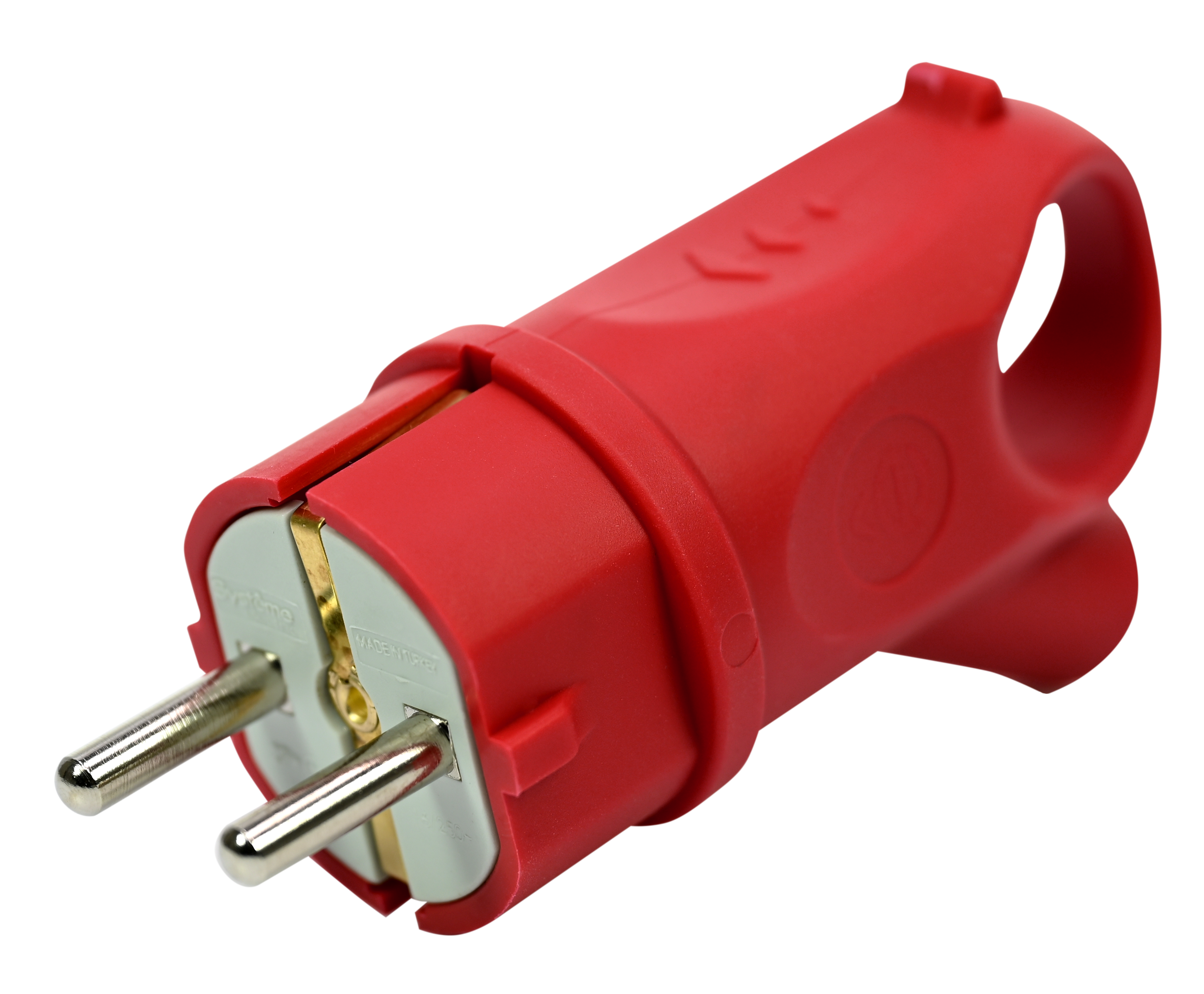 Вилка силовая кабельная Systeme Electric / Систем Электрик MultiSet 2К+З угловая из каучука, красная, 16А, 250В, IP44, MST1402RD / электрика