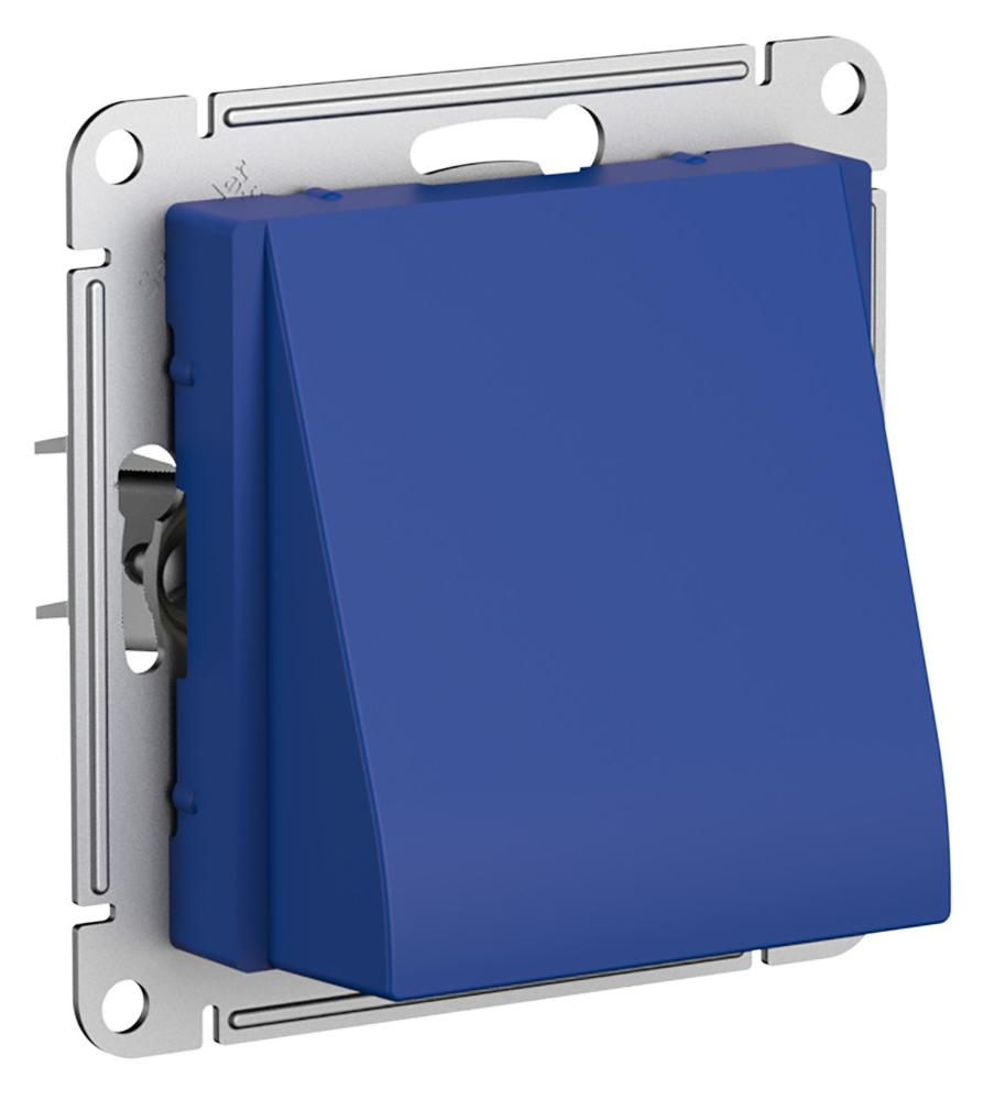 Вывод кабеля Systeme Electric / Систем Электрик AtlasDesign скрытой установки, из пластика, цвет аквамарин, 71х71х49мм, IP20 / электрика