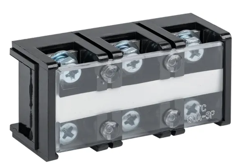 Блок зажимов EKF / ЕКФ PROxima TC-603 колодка клеммная в корпусе из термопласта черная, сечение 16мм2, 60А, 660В, 3 пары контактов / электрика