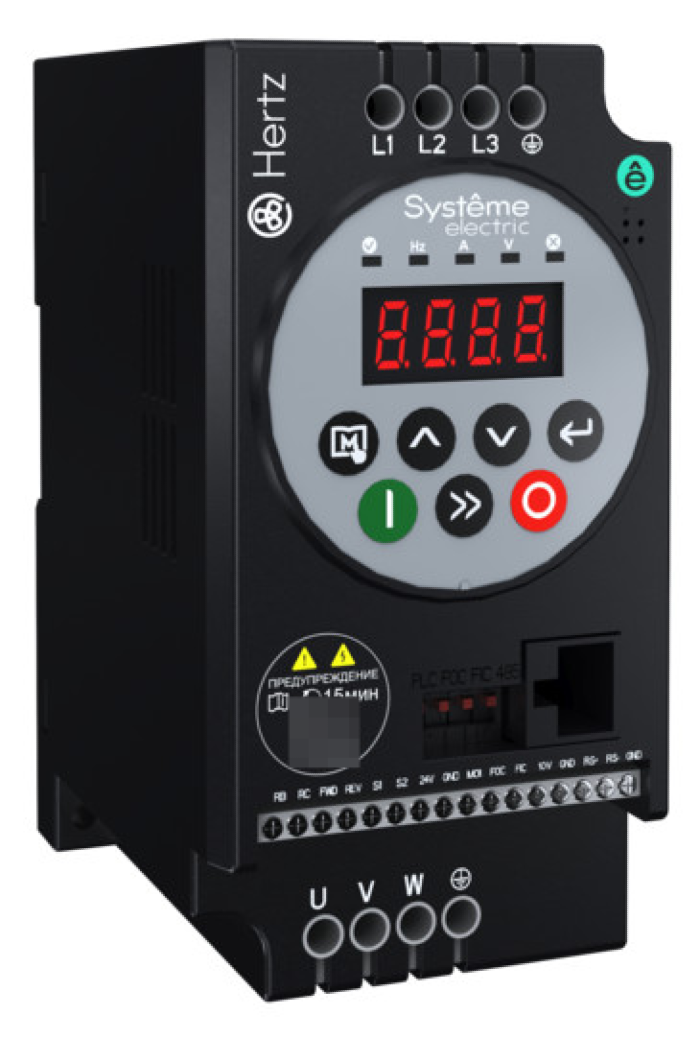 Частотный преобразователь Systeme Electric / Систем Электрик STV050 Hertz, LED панель оператора, в пластиковом корпусе черный, 72х142х110мм, 5.1А, 2.2кВт, 599Гц, 400В, IP20