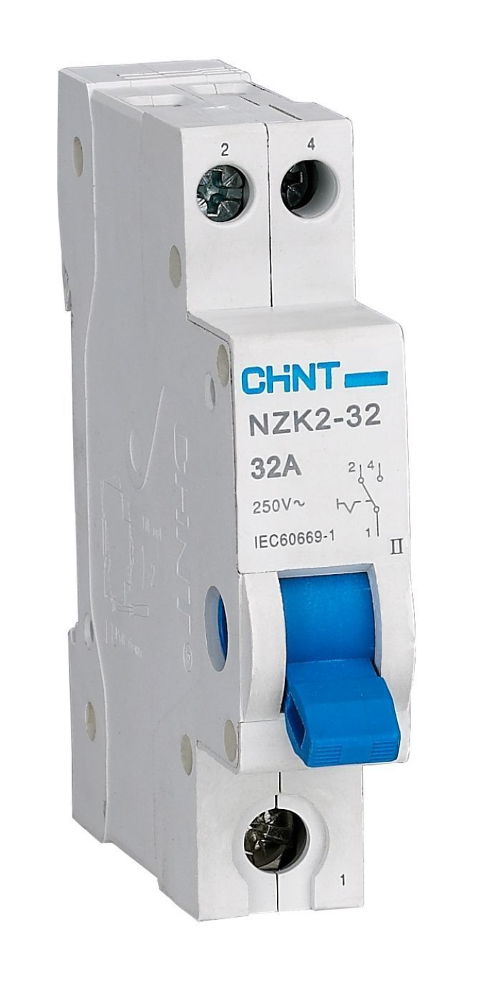 Выключатель нагрузки CHINT / Чинт NZK2-32 на 2 положения, 1П 32А IP20, 643002 / разъединитель