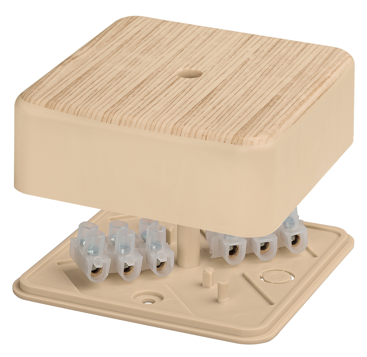 Распределительная коробка TDM Electric / ТДМ Электрик КР ОП с клеммной колодкой, сосна IP40, 75х75х28мм, SQ1401-0406 / распаячная