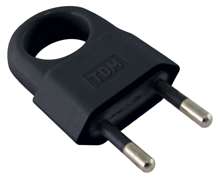 Вилка электрическая TDM Electric / ТДМ Электрик евро, без заземляющих контактов, черная, степень защиты IP20
