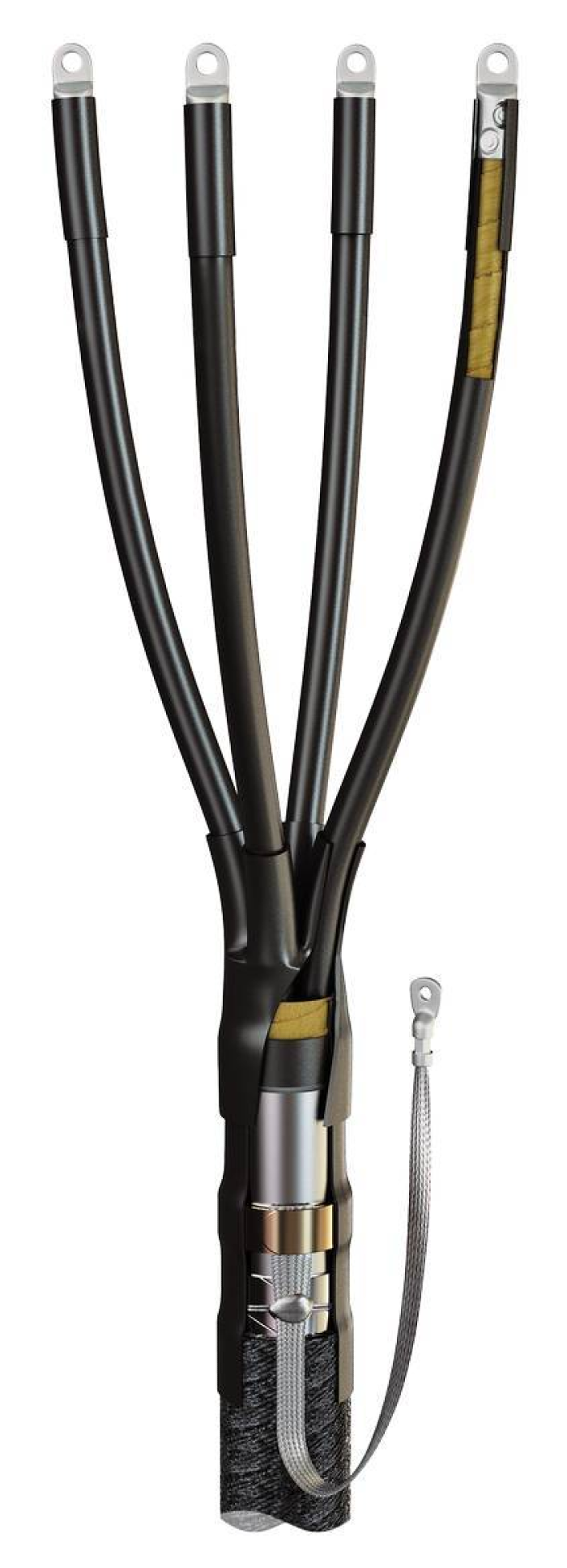 Муфта кабельная концевая КВТ 4КВНТп-1-150/240 без болтовых наконечников, изоляция бумажно маслопропитанная, черная, 4 жилы, 150/240мм2 / электрика