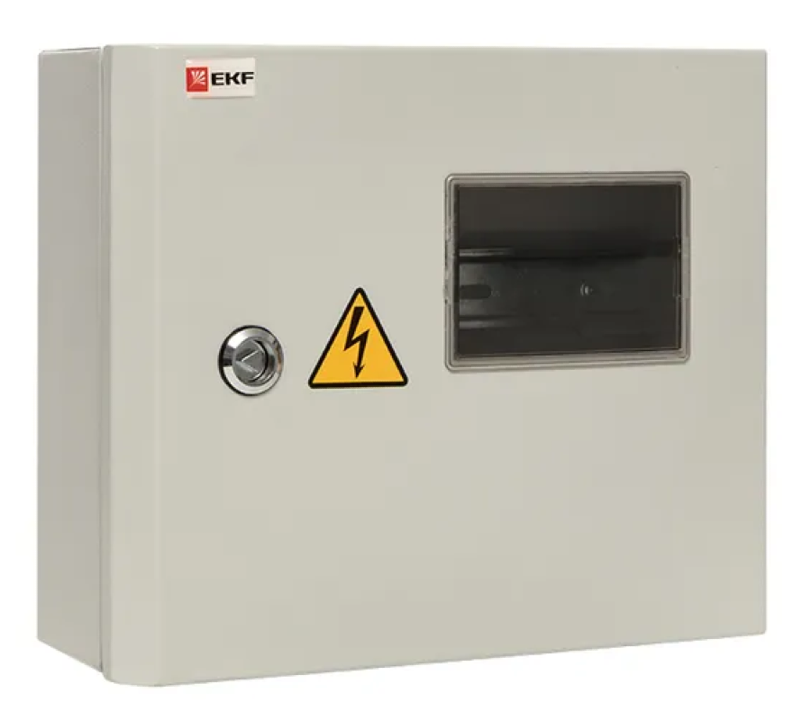 Щит распределительный EKF / ЕКФ PROxima ЩУ-1/1-0 для счетчика на дин-рейку, стальной, серый, IP54, размером 250х300х100мм / электрика