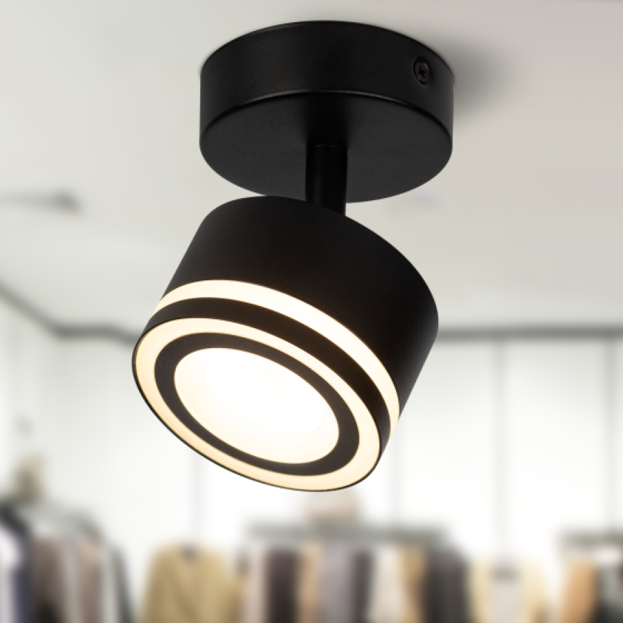 Светильник настенно-потолочный ЭРА OL52 BK под лампу GX53 светодиодный накладной точечный, 15Вт, IP20, Б0059807 / освещение для дома