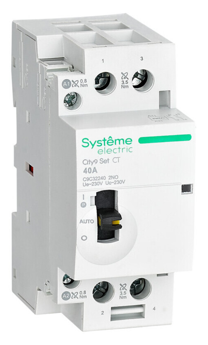 Контактор модульный Systeme Electric / Систем Электрик City9 Set 2НО 40А 230В AC, C9C32240 / коммутационное оборудование