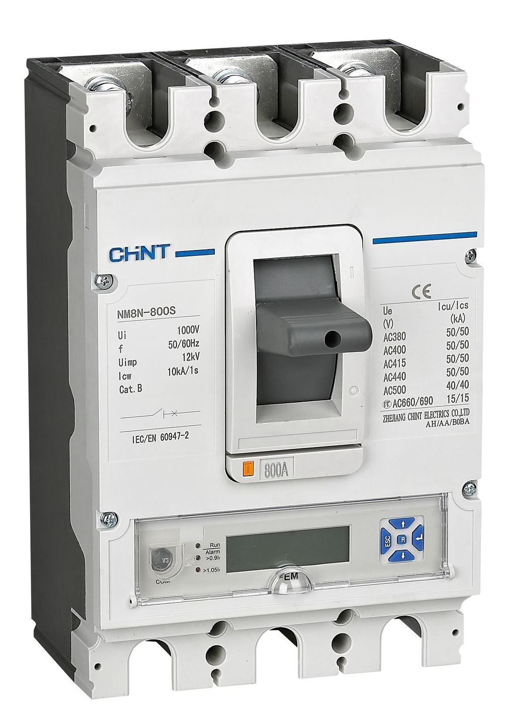 Автоматический выключатель CHINT / Чинт NM8N-250S EM, 3P 100A с электронным расцепителем LCD, 50кА, 271383 / электроавтомат