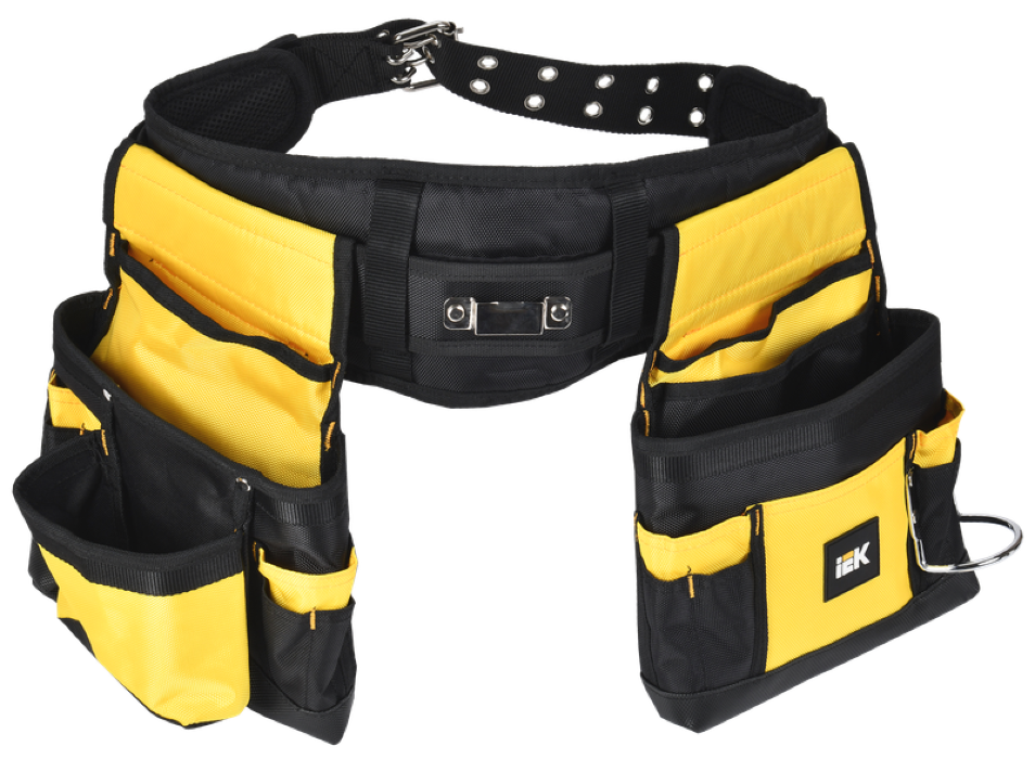 Сумка монтажника IEK / ИЕК Arma2l 5 пояс BB-06 из полиэстера с PVC-пропиткой, черно-желтая, 340х1410х140мм / строительство и ремонт