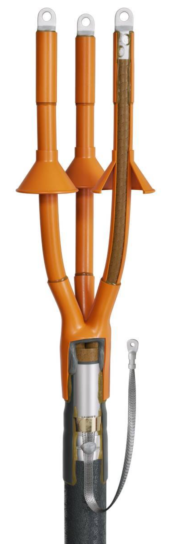 Муфта кабельная концевая КВТ 3КНТп-10 с болтовыми наконечниками, изоляция бумажно маслопропитанная, черная, 710мм, 70/120мм2, 3 жилы / электрика