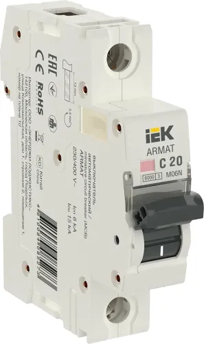 Автоматический выключатель IEK Armat M06N 1P 20A C 6kA AR-M06N-1-C020