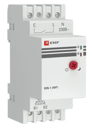 Фотореле EKF PROxima с датчиком, белый, 230В 25А 3000Вт IP21