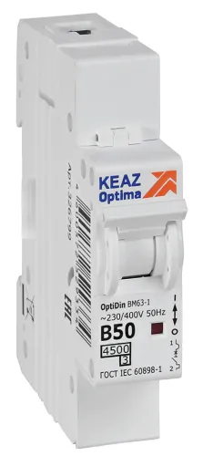Автоматический выключатель КЭАЗ OptiDin BM63-1B50 329506 1P 50А