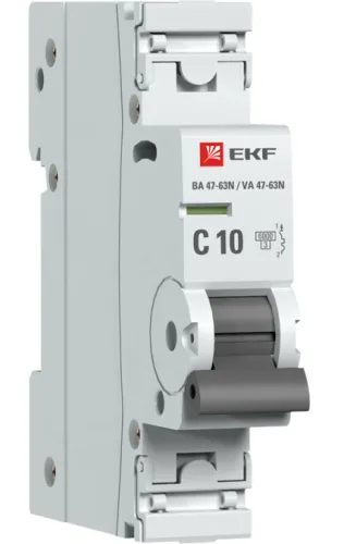 Автоматический выключатель EKF ВА47-63N PROxima 1Р 10А M636110C