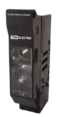 Выключатель нагрузки TDM Electric / ТДМ Электрик ПВР 00 с функцией защиты, 1P 160A, SQ0726-0101 / рубильник