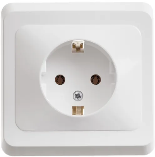 Розетка силовая штепсельная Systeme Electric / Систем Электрик Этюд, 16А 250В IP20 белый, с заземляющим контактом PC16-003B / электрооборудование