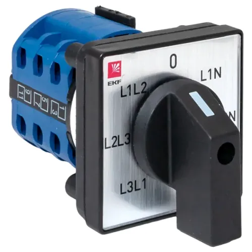 Переключатель кулачковый EKF / ЕКФ PROxima ПК-1-64 для вольтметра, в пластиковом корпусе, 400В 10А 4 полюса IP20 / электрика
