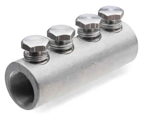 Гильза соединительная КВТ 4СБ-25/50 со срывными болтами, алюминиевый сплав, до 10кВ, 25-50мм2, 1шт., 65812 / материалы для электромонтажа