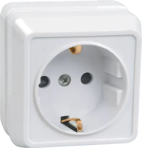 Розетка силовая штепсельная IEK Октава 16А белая ERO11-K01-16-DC