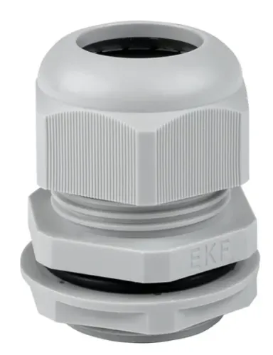 Сальник EKF / ЕКФ PROxima для ввода кабеля в щитовое оборудование, пластик серый, степень защиты IP54, резьба PG25 с шагом 1.59мм, диаметр 16-21мм / электрика