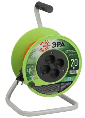 Удлинитель силовой ЭРА RP-4-2x0.75-20m, 4 розетки, 20м, Б0059779