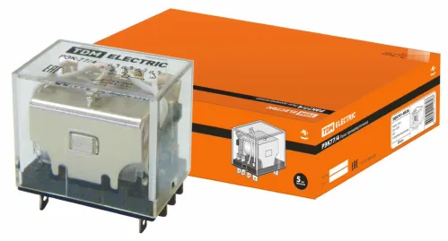 Реле промежуточное TDM Electric / ТДМ Электрик РЭК77/4, 41х42х27мм, 10А 12В DC, SQ0701-0026 / электрика