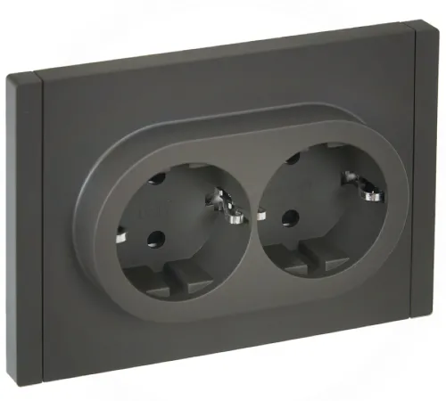 Розетка IEK FORTE&PIANO FP323, 16А 250В, серый, 2 поста