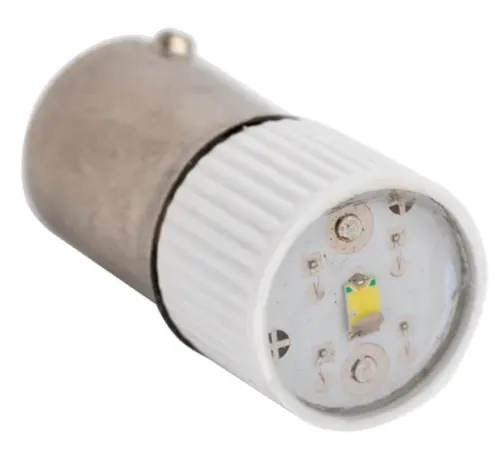 Лампа сигнальная индикаторная EKF / ЕКФ PROxima BA9S светодиодная сменная линзообразная, белое свечение, длина 22мм, диаметр 10мм, 220В, мощность 1.2Вт 50Лм 4700К / индикатор