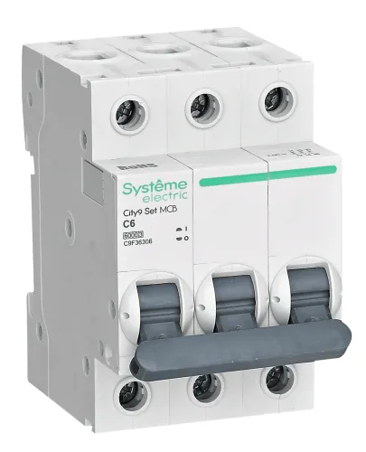 Автоматический выключатель Systeme Electric City9 Set 3P 6A 6kA C