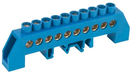 Шина нулевая IEK ШНИ-8х12-10-КС-С, латунь, 1×10, 125А