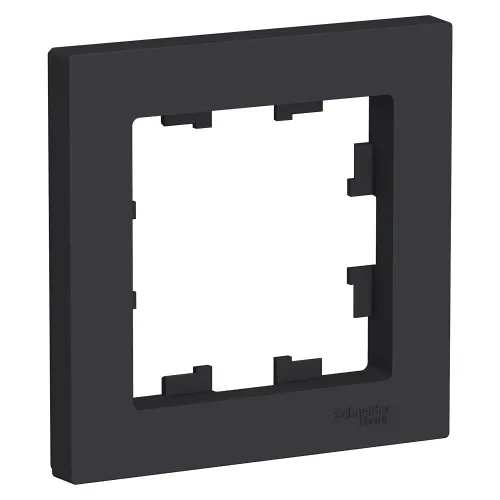 Рамка электроустановочная Systeme Electric / Систем Электрик AtlasDesign ATN001001 карбон, 1 пост / для розеток и выключателей