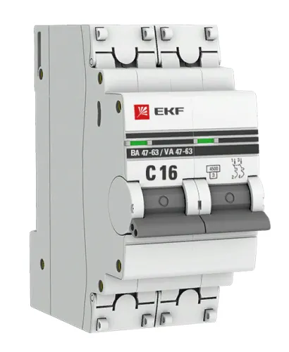 Автоматический выключатель EKF / ЕКФ ВА47-63 PROxima 2Р 25А характеристика С 4.5кА, mcb4763-2-25C-pro / электроавтомат