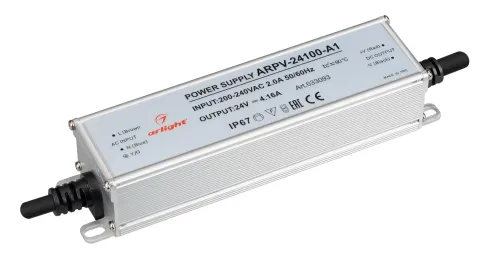 Драйвер Arlight / Арлайт ARPV-24100-A1 для светодиодных изделий, в металлическом корпусе, серый, 152x37.5x31мм, 4.16А 100Вт 24В / блок питания