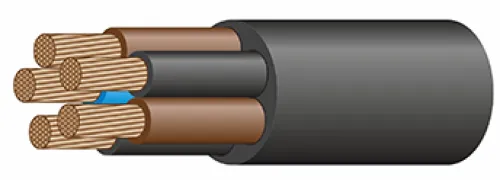 Силовой кабель Цветлит КГтп-ХЛ-380/660-2 5х50 гибкий с оболочкой из термоэластопласта, ГОСТ, черный, 1м / провод